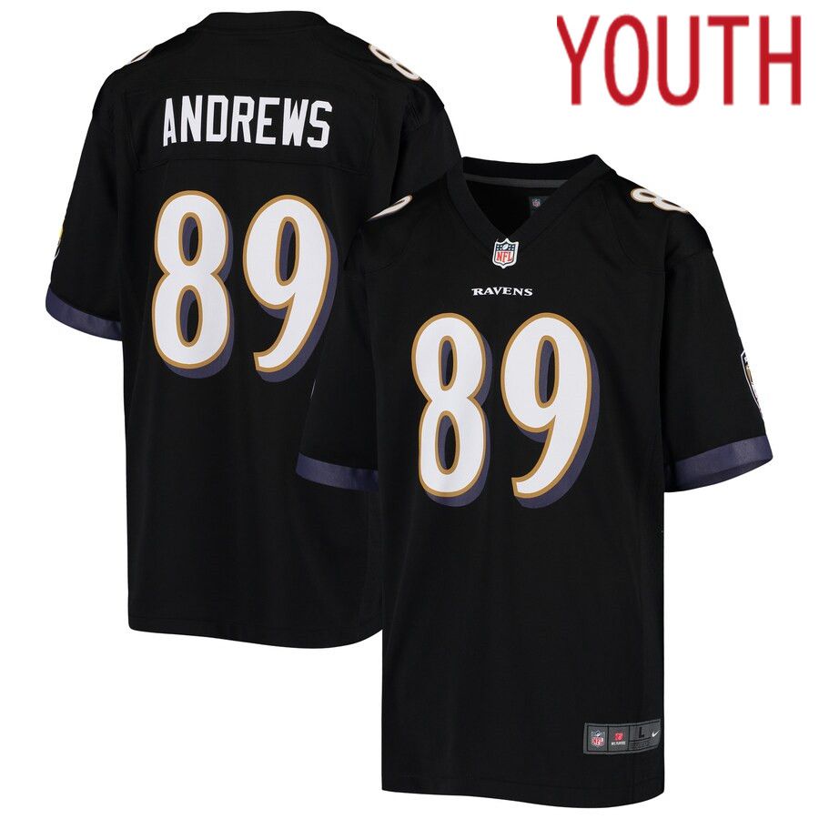 Youth Baltimore Ravens 89 Mark Andrews Nike Black Game NFL Jersey